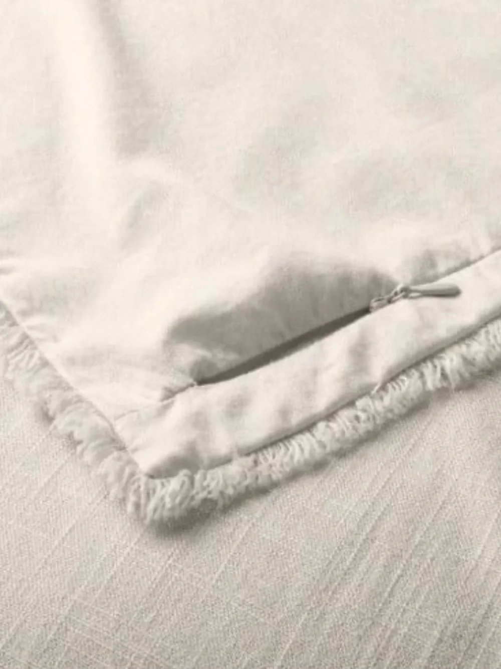 Casaluna Ivory Fringed King Shams